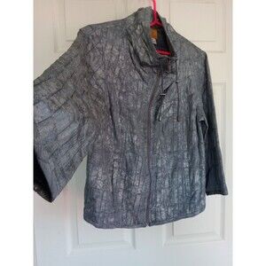 Ruby Rd Cinch Funnel Neck Silver-Gray Lightweight Jacket Women's 12